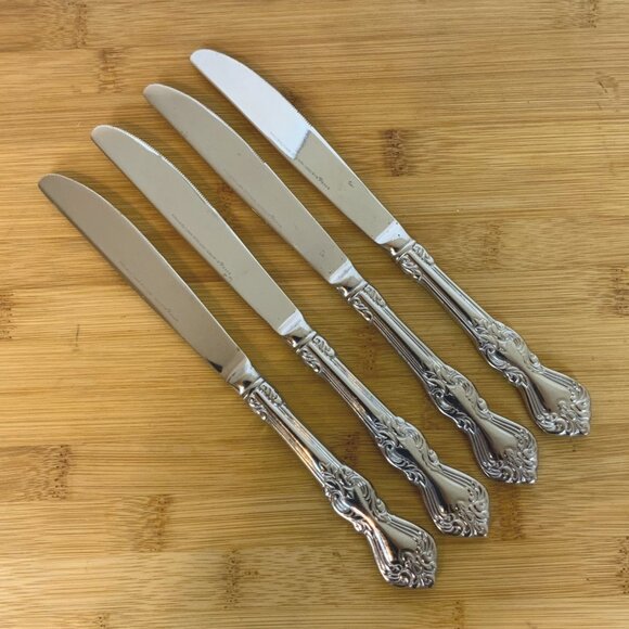 Reed & Barton Duchess Of Marlborough Dinner Knives Set Of 4 Stainless Steel - Picture 2 of 6